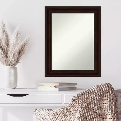23" x 29" Non-Beveled Coffee Bean Brown Wall Mirror - Amanti Art