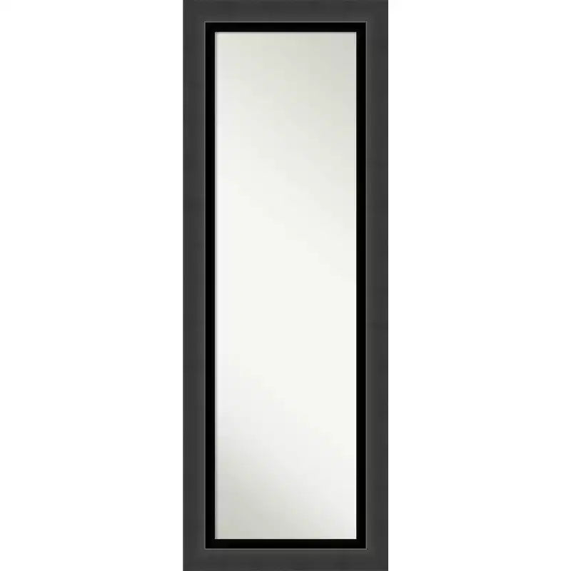 19" x 53" Non-Beveled Tuxedo Black Full Length on The Door Mirror - Amanti Art: Polystyrene Frame, Includes Mounting Hardware