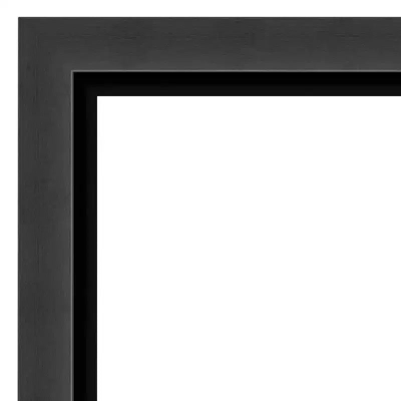 19" x 53" Non-Beveled Tuxedo Black Full Length on The Door Mirror - Amanti Art: Polystyrene Frame, Includes Mounting Hardware