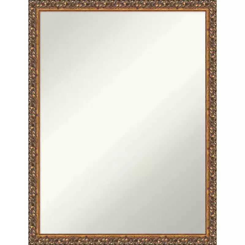 20" x 26" Non-Beveled Antique Bronze Wood Wall Mirror - Amanti Art: Rectangle, Modern Style, Includes Mount Hardware