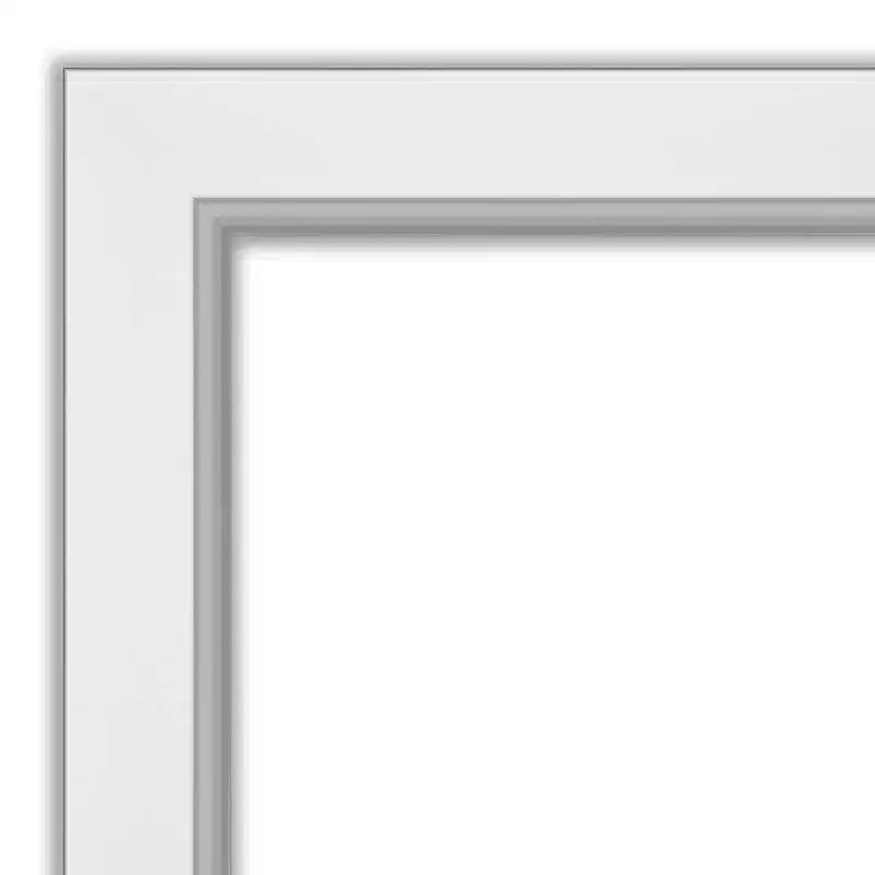 42" x 30" Eva White Wall Mirror for Bathroom, Silver Frame - Amanti Art: Includes Mounting Hardware