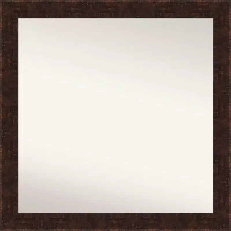 30" x 30" Non-Beveled William Mottled Bronze Narrow Wall Mirror - Amanti Art: Includes Mounting Hardware, Polystyrene Frame