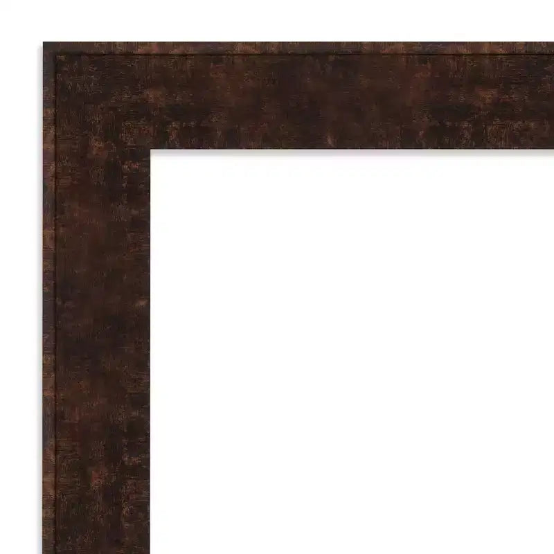 30" x 30" Non-Beveled William Mottled Bronze Narrow Wall Mirror - Amanti Art: Includes Mounting Hardware, Polystyrene Frame
