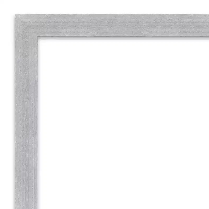 30" x 24" Non-Beveled Grace Narrow Bathroom Wall Mirror Brushed Nickel - Amanti Art: Polystyrene Frame, Wall Mount