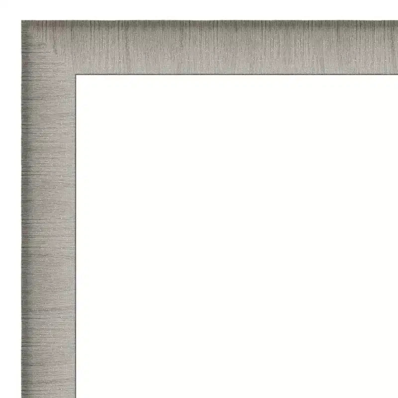 39"x27" Non-Beveled Elegant Narrow Bathroom Wall Mirror Brushed Pewter - Amanti Art: Polystyrene Frame, Wall Mount