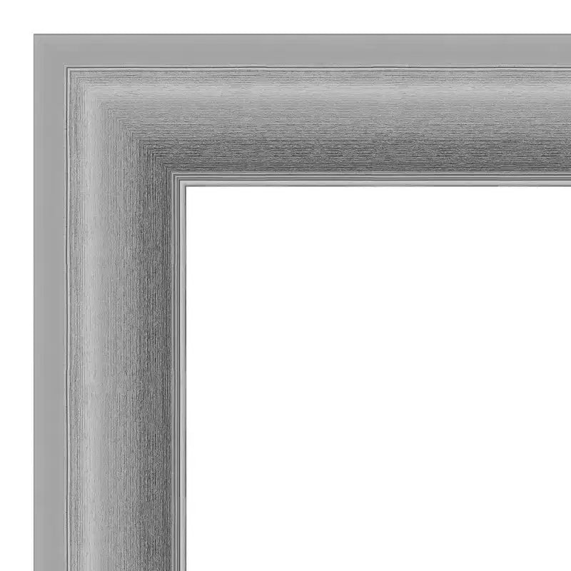 30" x 66" Non-Beveled Peak Polished Nickel Full Length Floor Leaner Mirror - Amanti Art: Includes Mounting Hardware, Modern Design