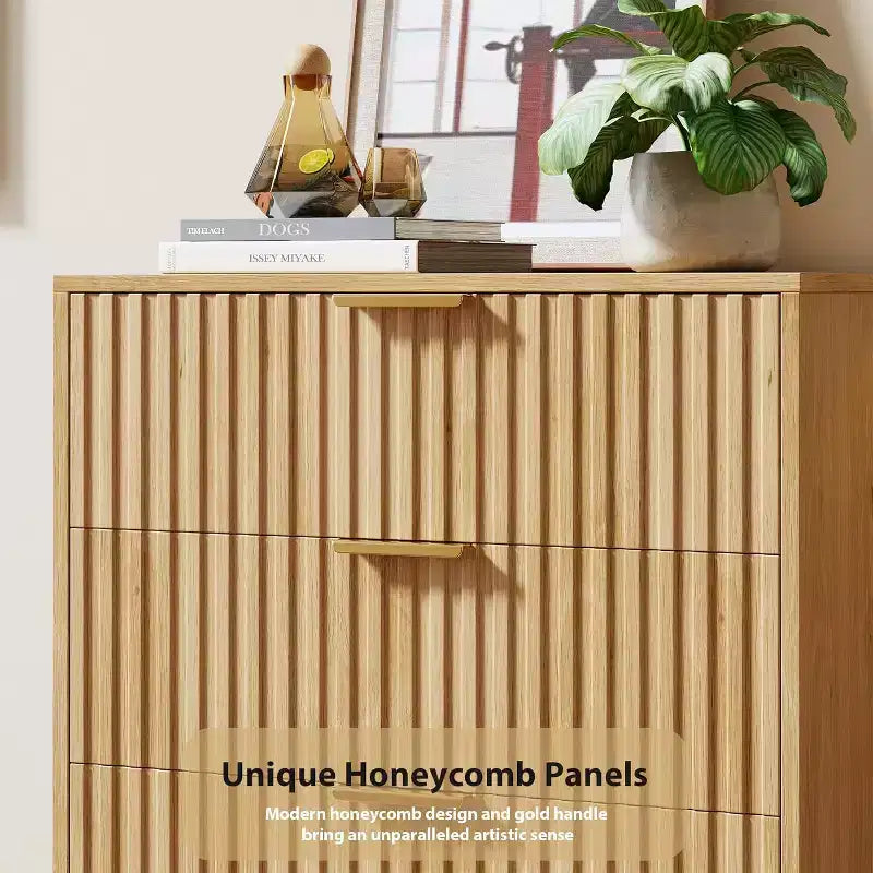 Modern 3 Drawer Dresser - Wide Wooden Bedroom Chest - Deep Spacious Drawers, Sturdy Storage Cabinet, Bedside Table, Side Table