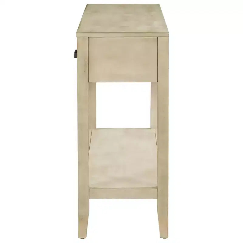 GDFStudio Larry 59 Farmhouse Console Table with Drawers and Bottom Shelf