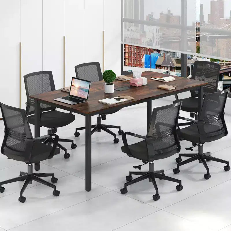 Costway 71 x 35.5 Large Office Table w/ Cable Grommet Sturdy Metal Legs for Boardroom