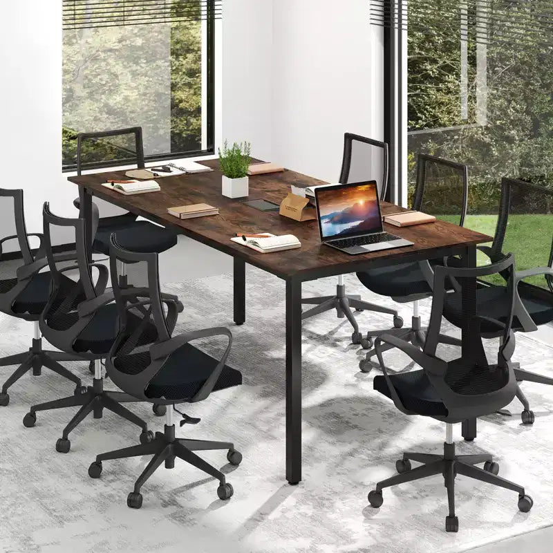Costway 71 x 35.5 Large Office Table w/ Cable Grommet Sturdy Metal Legs for Boardroom