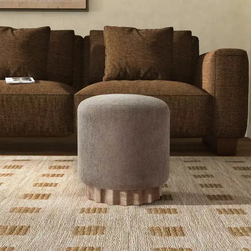 Nikolas Round Boucle Ottoman - SFV4862 - Safavieh Couture