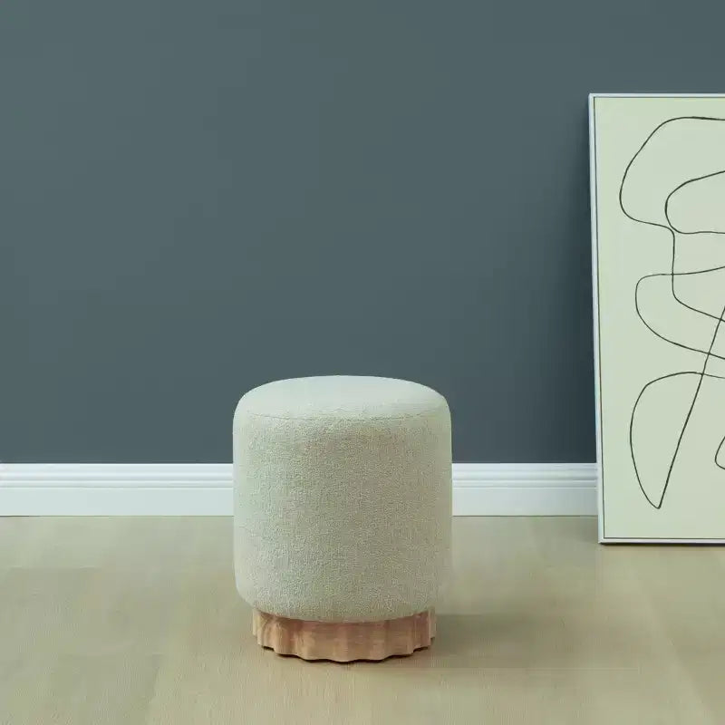 Nikolas Round Boucle Ottoman - SFV4862 - Safavieh Couture