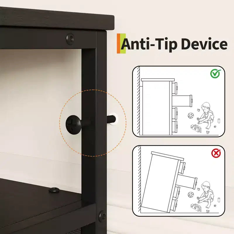 Acekool Bedroom Living Room 63 Inch 12 Drawer Long Dresser TV Stand, Fabric Steel Entertainment Center with Open Shelf, Multiple Colors