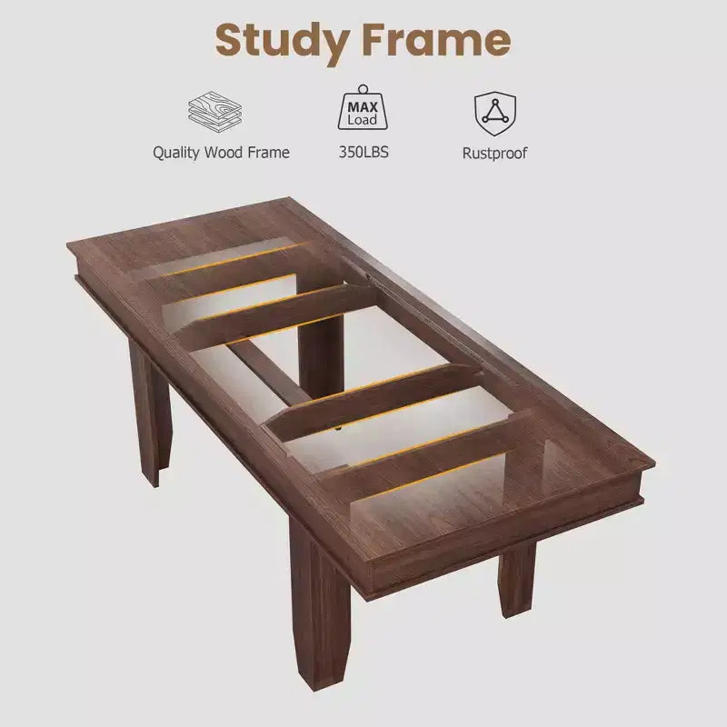 GustoWave 63-86.6 Extendable Dining Table for 6-10, Farmhouse Rectangular Kitchen Table with Sturdy Wood Frame, Large Dining Room Table
