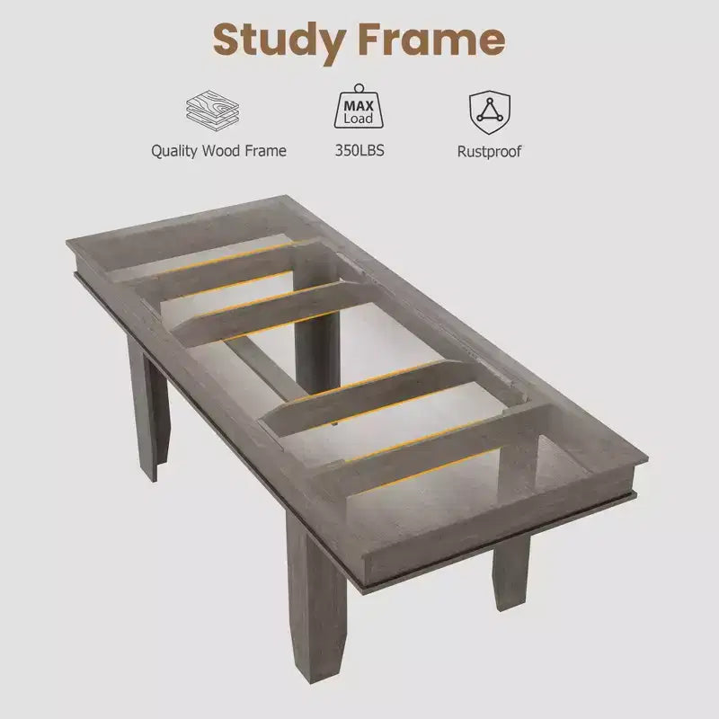 GustoWave 63-86.6 Extendable Dining Table for 6-10, Farmhouse Rectangular Kitchen Table with Sturdy Wood Frame, Large Dining Room Table