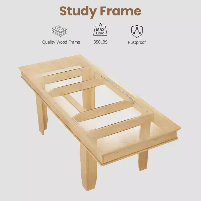 GustoWave 63-86.6 Extendable Dining Table for 6-10, Farmhouse Rectangular Kitchen Table with Sturdy Wood Frame, Large Dining Room Table