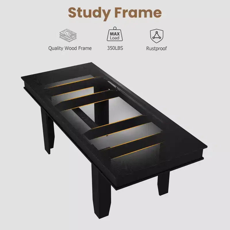 GustoWave 63-86.6 Extendable Dining Table for 6-10, Farmhouse Rectangular Kitchen Table with Sturdy Wood Frame, Large Dining Room Table