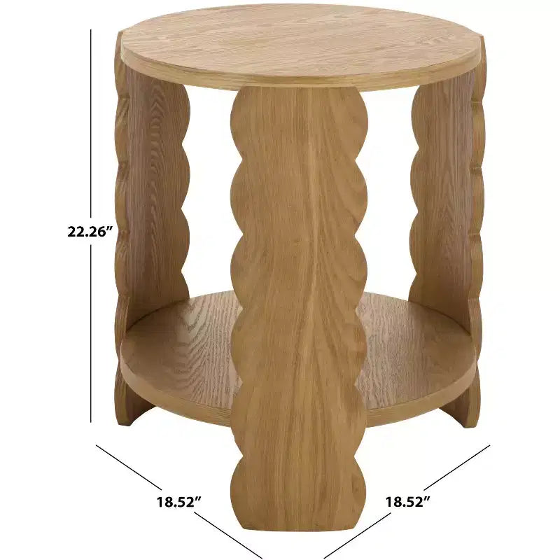 Randy Round Wood Accent Table - Natural - SEI