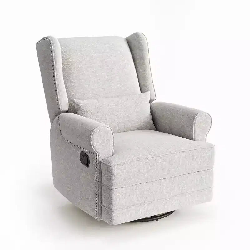Swivel Rocker Recliner Chair with Ottoman Footrest, Glider Rocking Chair with Lumbar Support, Upholstered Nursery Chair for Bedroom Living Room