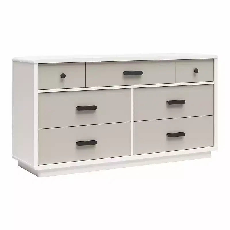GDFStudio Linton 7-Drawer Modern Dual-Tone Bedroom Dresser with Handles