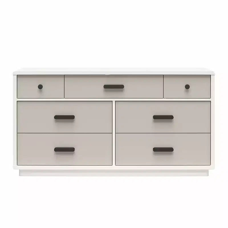 GDFStudio Linton 7-Drawer Modern Dual-Tone Bedroom Dresser with Handles