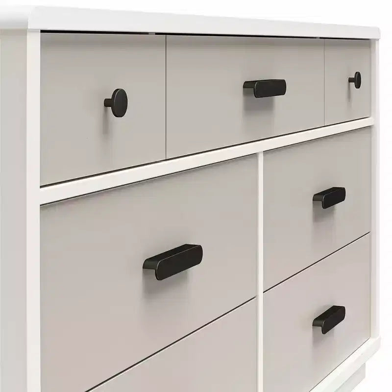 GDFStudio Linton 7-Drawer Modern Dual-Tone Bedroom Dresser with Handles