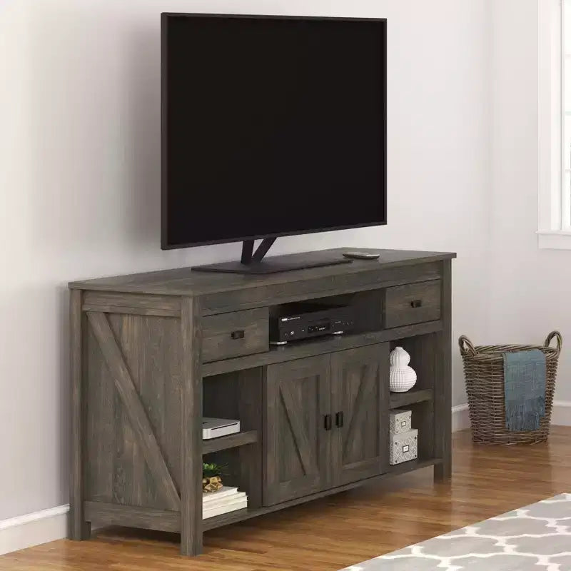 GDFStudio Sarah Rustic Barn Door TV Stand for TVs up to 60 with Sliding Doors