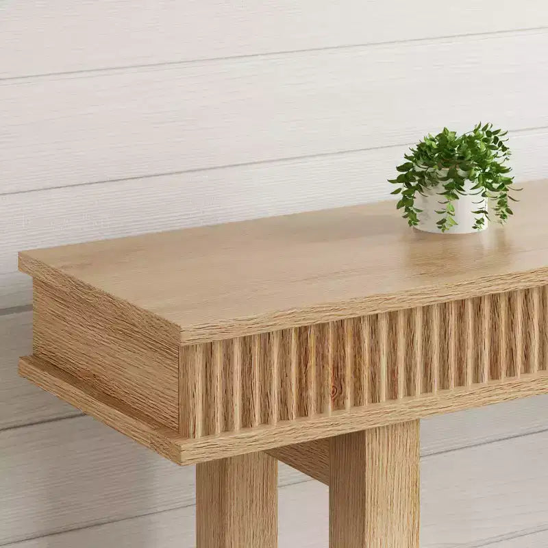 Narrow Two Tier Farmhouse Console Table with Storage Shelf, Perfect Dining Room Table for Entryway, Hallway & Behind Sofa
