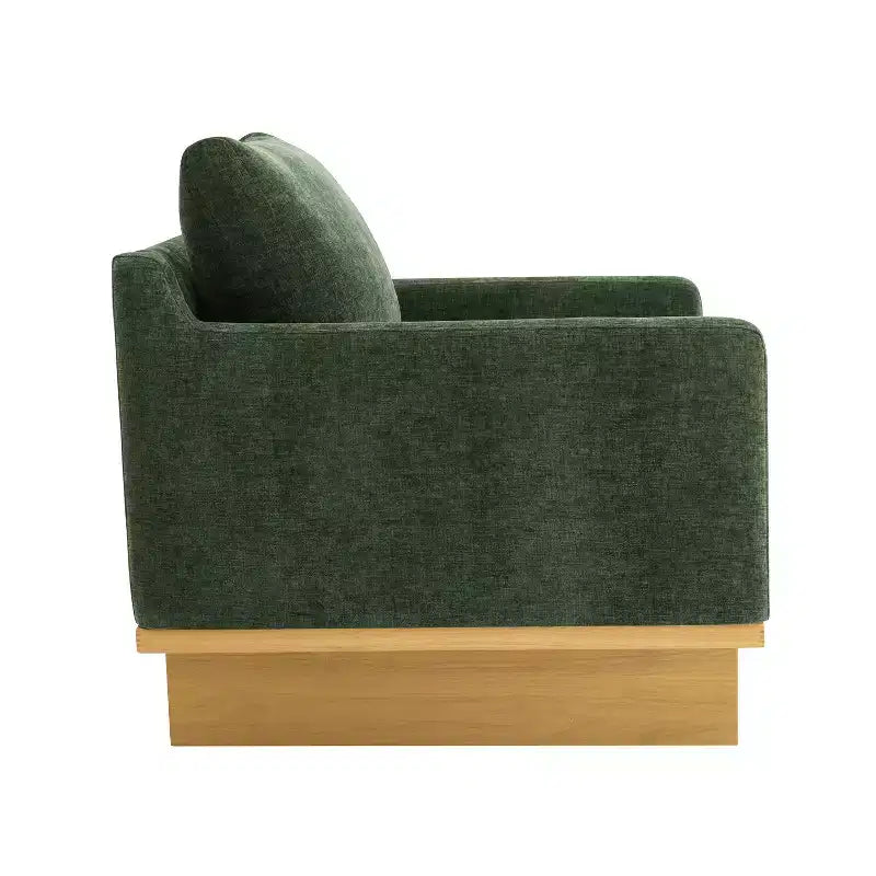 Polibi Modern Minimalist Accent Chair with Natural Wood Grain Base