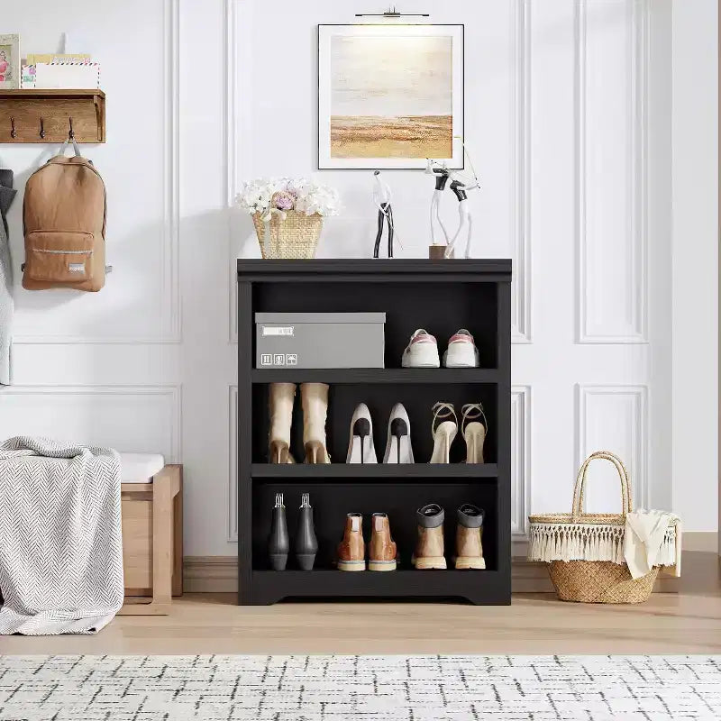 Bookshelf, Tall Farmhouse Bookcase Adjustable Shelves, Open Display Storage Rack with Anti-Slip Design for Home Office, Balcony, Library