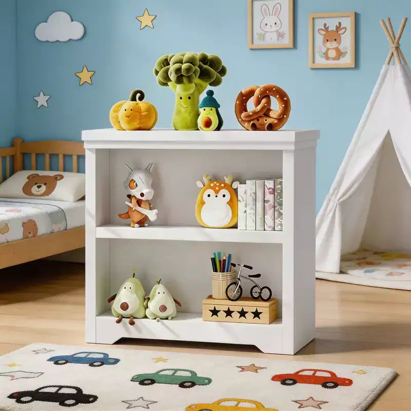 Bookshelf, Tall Farmhouse Bookcase Adjustable Shelves, Open Display Storage Rack with Anti-Slip Design for Home Office, Balcony, Library