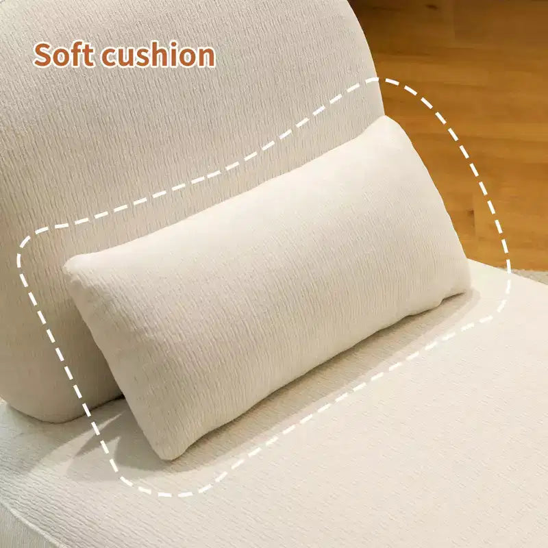 Solid Wood Modern Armless Accent Chair for Living Room & Bedroom - Soft Velvet Upholstery