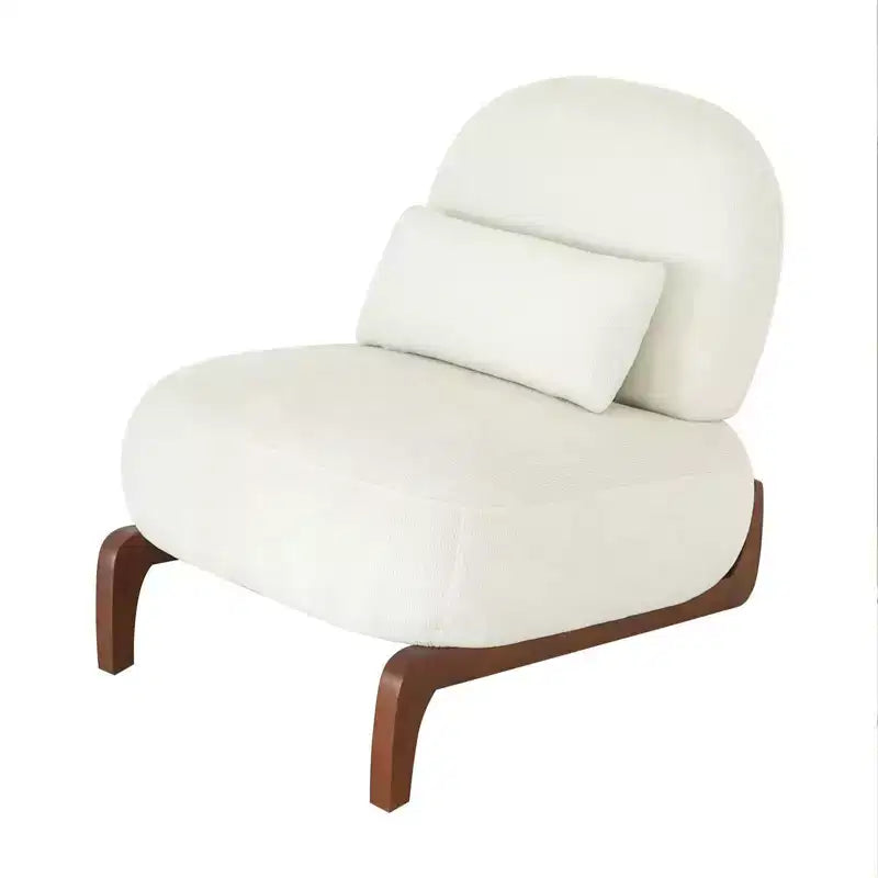 Solid Wood Modern Armless Accent Chair for Living Room & Bedroom - Soft Velvet Upholstery