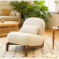 Solid Wood Modern Armless Accent Chair for Living Room & Bedroom - Soft Velvet Upholstery