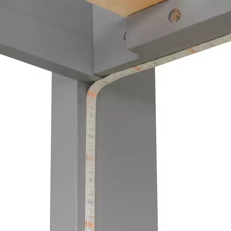 Polibi Twin over Full Bunk Bed with LED Lighting, Storage Space & Charging Station