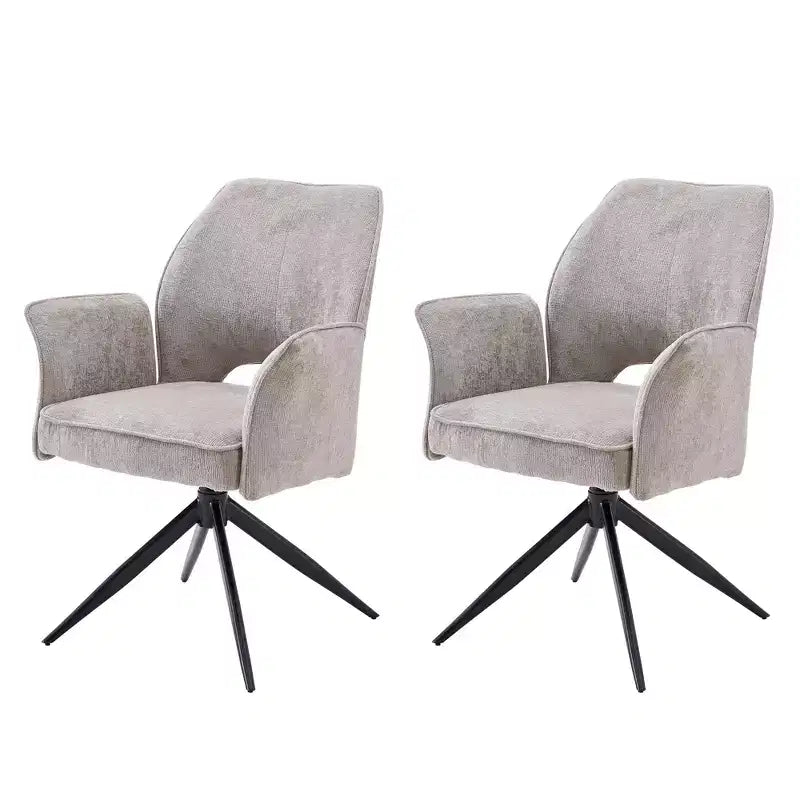 GDFStudio Gilbert Contemporary Upholstered Swivel Dining Chairs with Metal X-Frame Legs (Set of 2)