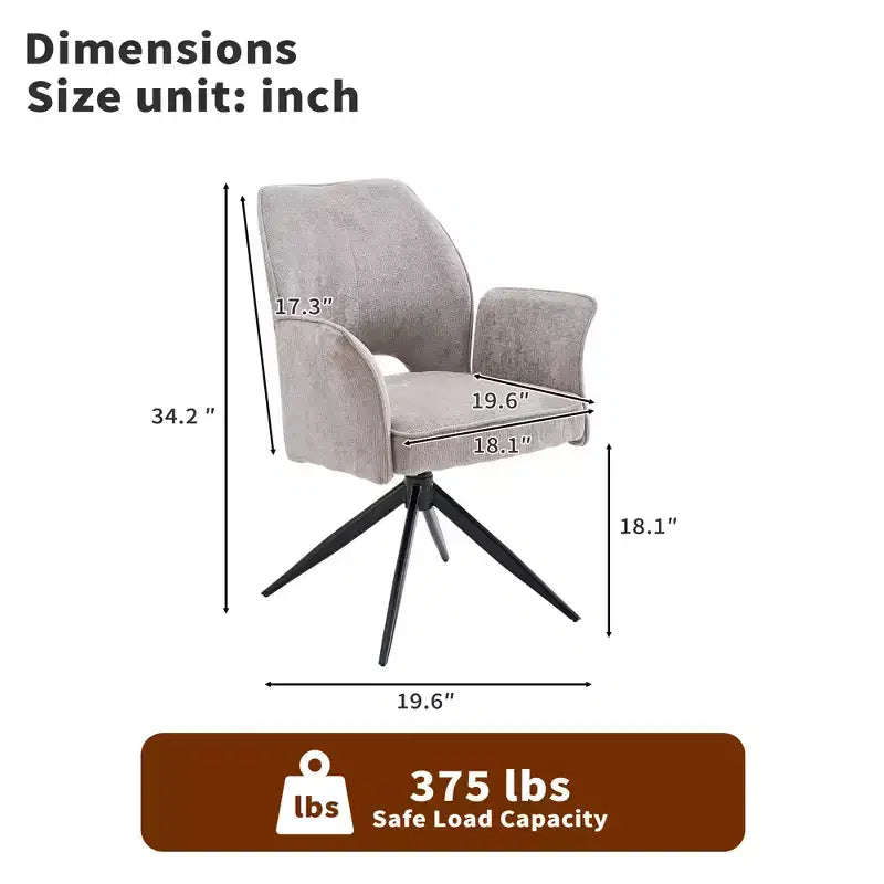 GDFStudio Gilbert Contemporary Upholstered Swivel Dining Chairs with Metal X-Frame Legs (Set of 2)