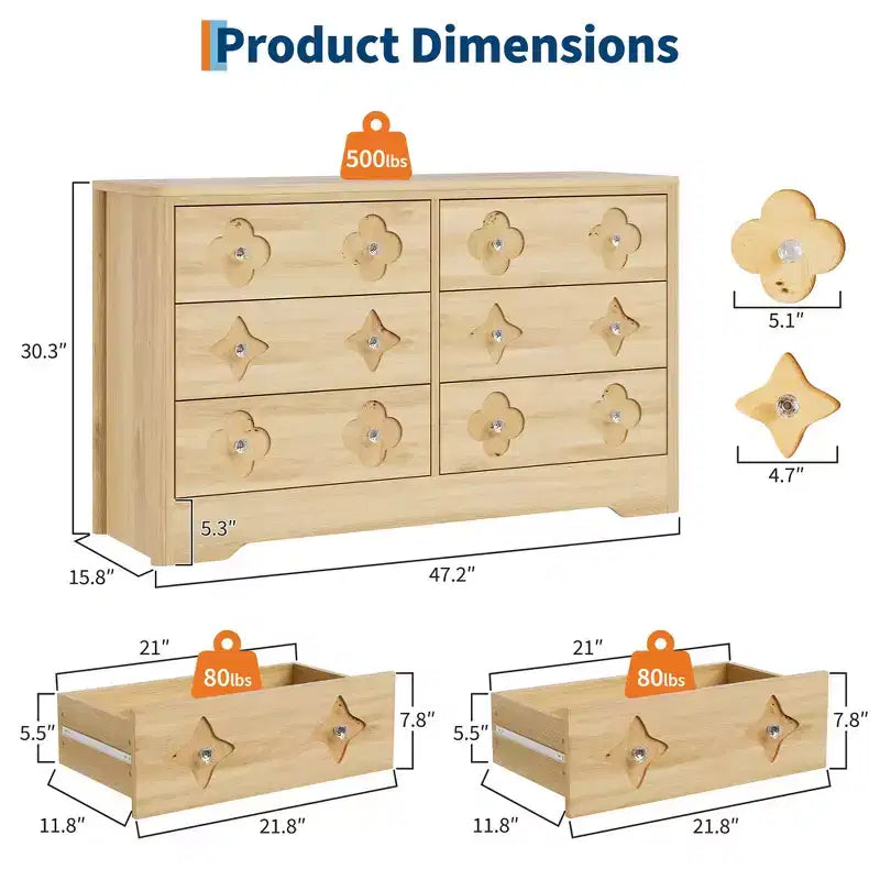 Modern 10-Drawer Fluted Dresser, Metal Handles, Anti-Tip Storage Organizer, Space-Saving Organizer, for Bedroom, Living Room