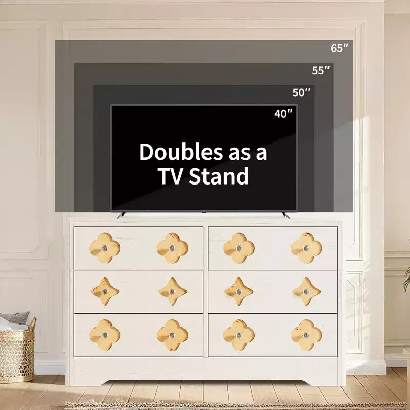 Modern 10-Drawer Fluted Dresser, Metal Handles, Anti-Tip Storage Organizer, Space-Saving Organizer, for Bedroom, Living Room