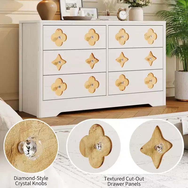 Modern 10-Drawer Fluted Dresser, Metal Handles, Anti-Tip Storage Organizer, Space-Saving Organizer, for Bedroom, Living Room