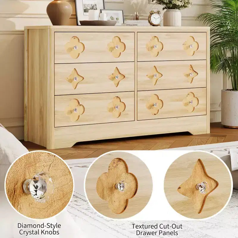 Modern 10-Drawer Fluted Dresser, Metal Handles, Anti-Tip Storage Organizer, Space-Saving Organizer, for Bedroom, Living Room