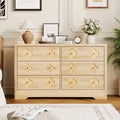 Modern 10-Drawer Fluted Dresser, Metal Handles, Anti-Tip Storage Organizer, Space-Saving Organizer, for Bedroom, Living Room