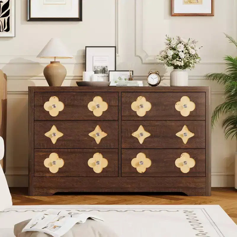 Modern 10-Drawer Fluted Dresser, Metal Handles, Anti-Tip Storage Organizer, Space-Saving Organizer, for Bedroom, Living Room