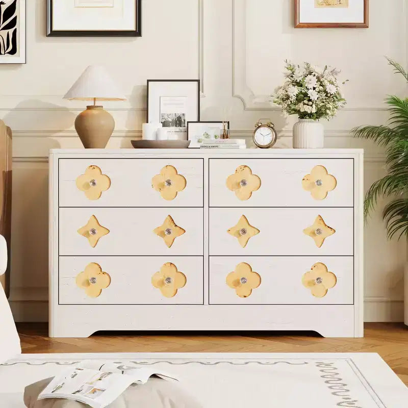 Modern 10-Drawer Fluted Dresser, Metal Handles, Anti-Tip Storage Organizer, Space-Saving Organizer, for Bedroom, Living Room