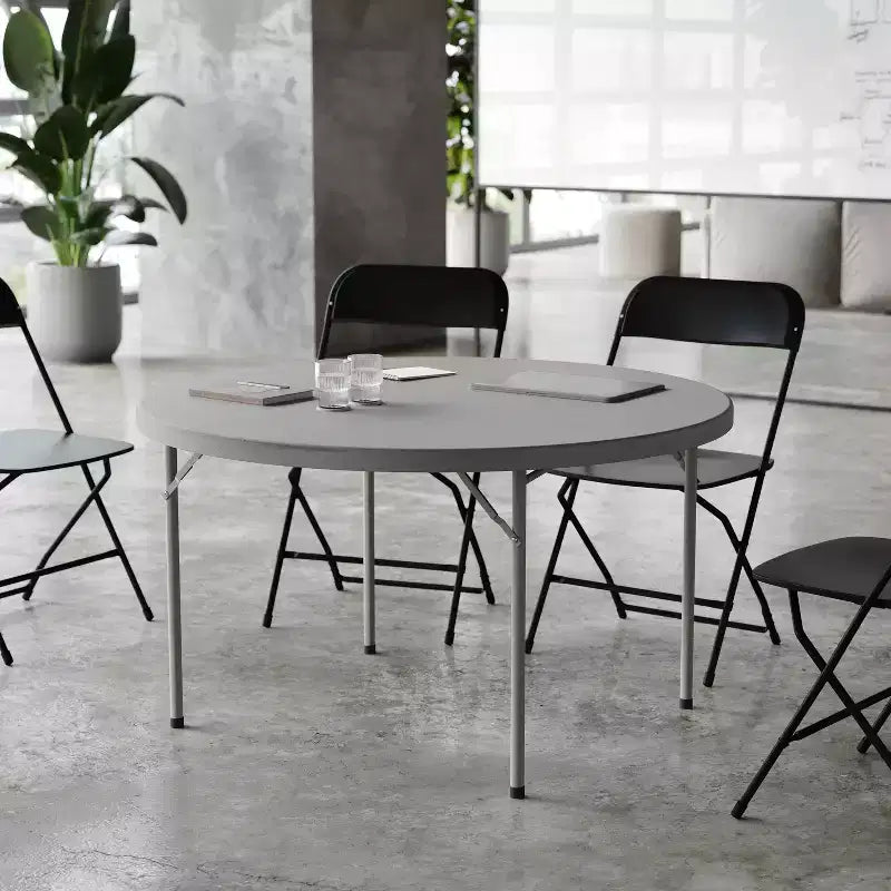 Flash Furniture 4-Foot Round Plastic Folding Table