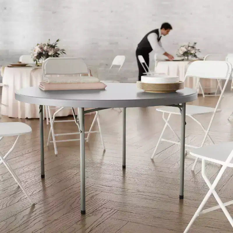 Flash Furniture 4-Foot Round Plastic Folding Table