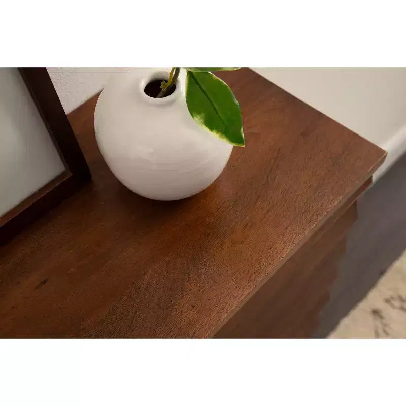 Kate and Laurel Semsa Two-Door Floating Wall Cabinet, 30x10x14 Walnut Brown