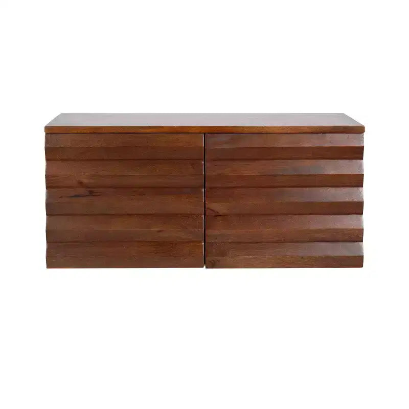 Kate and Laurel Semsa Two-Door Floating Wall Cabinet, 30x10x14 Walnut Brown