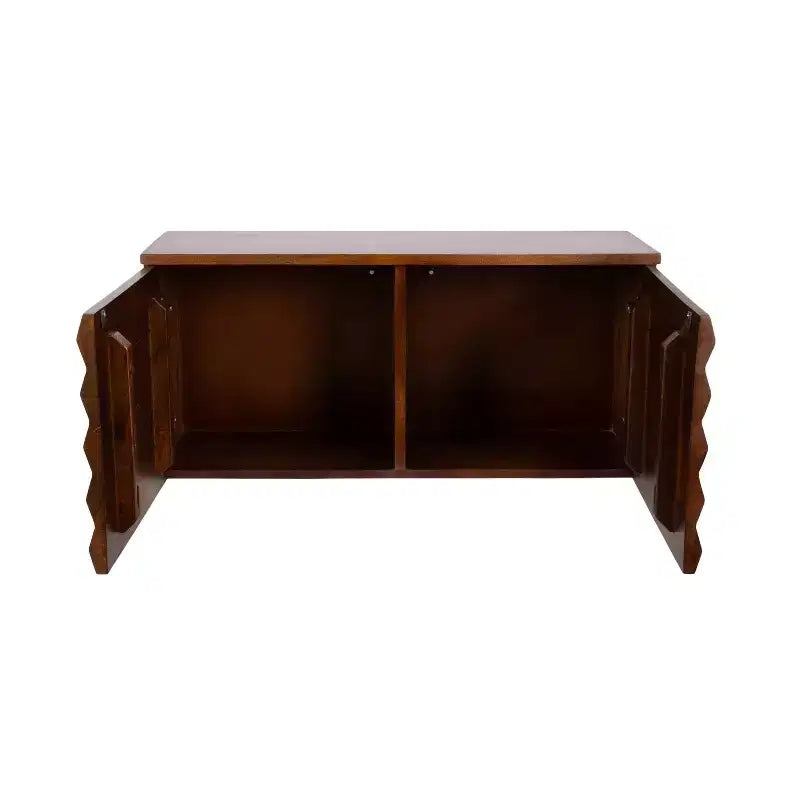 Kate and Laurel Semsa Two-Door Floating Wall Cabinet, 30x10x14 Walnut Brown