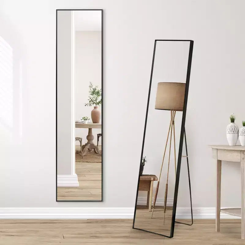 Americanflat 13x58 Full Length Mirror with Stand - Black - Premium Home Decor Style - Shatter-Resistant Glass - Elegant Modern Design - Modern